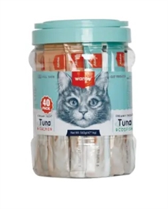 Wanpy Cat 40 Pack Creamy Lickable Treat - Tuna & Salmon 560g
